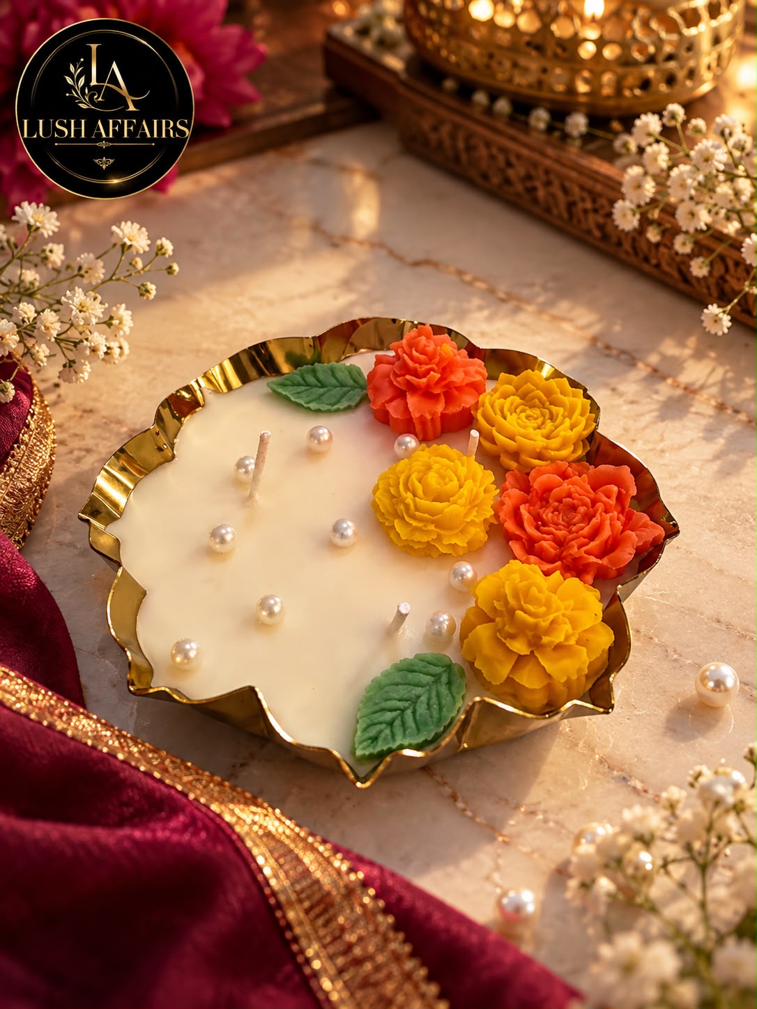 Marigold Blossom Glow Urli 4.5 inch