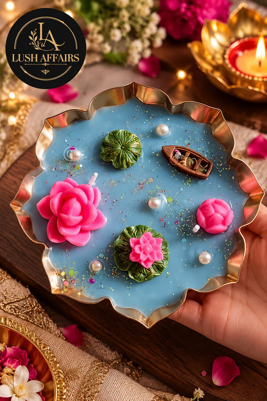 Blue Lotus Bliss Urli 6.5 inch